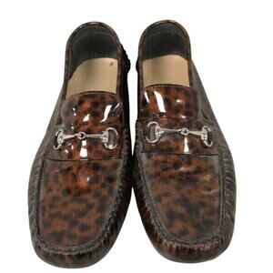 Vintage Cole Haan 8.5 Patent Panther Horsebit Loafers Y2K Preppy